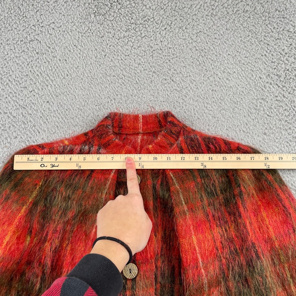 Andrew Stewart Cape Womens One Size Red Plaid Mohair Wool Woven in Scotland Coat - Picture 4 of 8